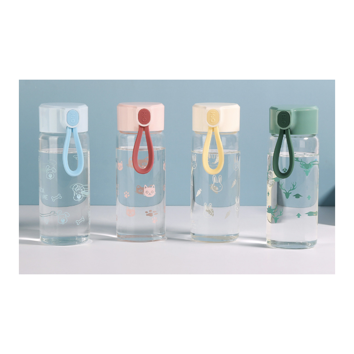 Graceful Glass Bottle with Strap (300ml)